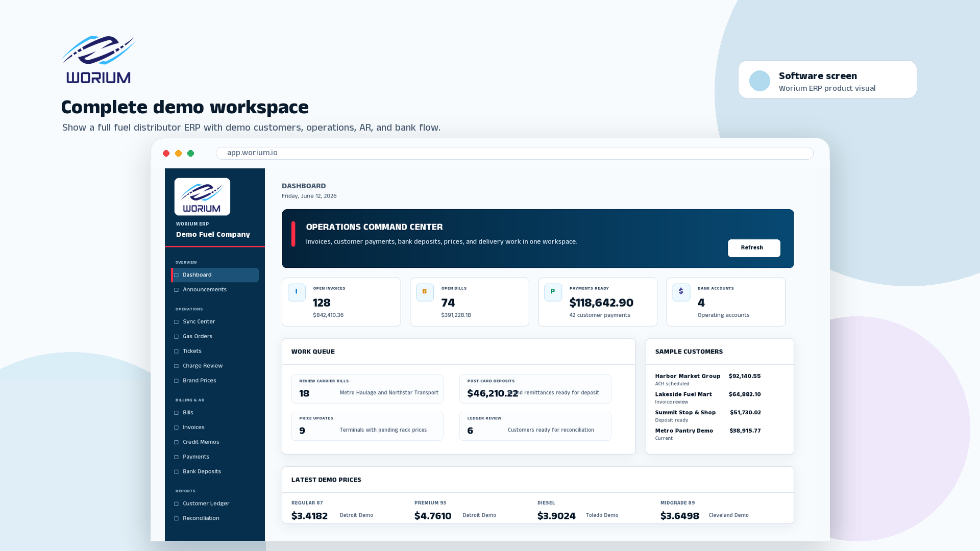 Preview of the upcoming APCO customer portal workspace